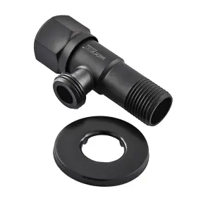 Кран для подключения сантехприборов Mixxus VAL-06-1/2x1/2 Black с нерж.ст.SUS304(черный) (MI6058) №1