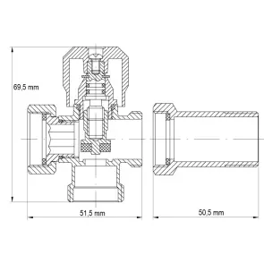 Кран триходовий 3/4x3/4x3/4 Koer KR.521 (KR0148) №2