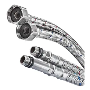 Гибкий подвод Champion FH-01-F1/2"xM10-40 нержавейка (пара) (AC0667) №2