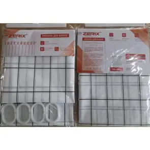 Шторка для ванной Zerix SCP-011-180x180 из PEVA (полиэтиленвинилацетата) (Узор "Клетка" белая) (ZX6084) №2