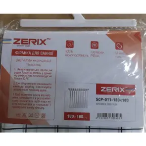 Шторка для ванной Zerix SCP-011-180x180 из PEVA (полиэтиленвинилацетата) (Узор "Клетка" белая) (ZX6084) №3
