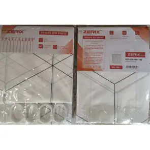 Шторка для ванной Zerix SCP-020-180x180 из PEVA (полиэтиленвинилацетата) (Узор "Зигзаг" белый) (ZX6093) №3