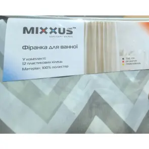 Шторка для ванной Mixxus SCT-013-180x180 из полиэстера (Узор "Зигзаг" бело-черный) (AC3583) №5