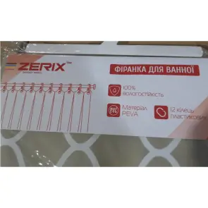 Шторка для ванной Zerix SCP-014-180x200 из PEVA (полиэтиленвинилацетата) (Узор "Ромбы" бежевый) (ZX6087) №4