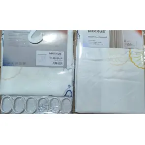 Шторка для ванной Mixxus SCT-008-200x180 из полиэстера (Узор "Морской" бело-серый) (AC3578) №2
