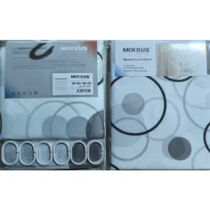 Шторка для ванной Mixxus SCT-014-180x180 из полиэстера (Узор "Круги") (AC3584) №5