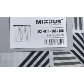 Шторка для ванной Mixxus SCT-011-180x180 из полиэстера (Узор "Ромбы" серо-белый) (AC3581) №5
