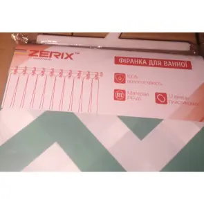 Шторка для ванной Zerix SCP-015-180x200 из PEVA (полиэтиленвинилацетата) (Узор "Зигзаг" бело-зеленый) (ZX6088) №4