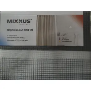 Шторка для ванной Mixxus SCT-017-180x180 из полиэстера (узор "полоска" бело-черная) (AC3587) №5