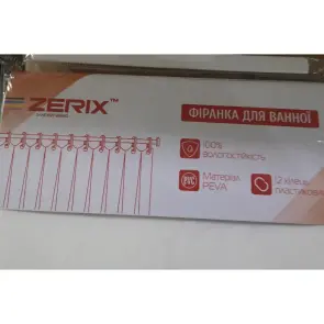 Шторка для ванной Zerix SCP-021-180x180 из PEVA (полиэтиленвинилацетата) (Цвет белый 3-Д) (ZX6094) №4