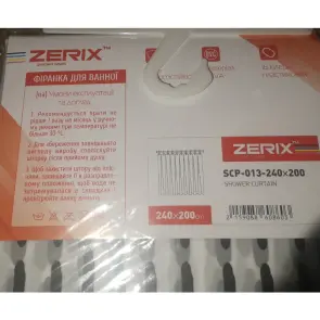 Шторка для ванной Zerix SCP-013-240x200 из PEVA (полиэтиленвинилацетата) (Узор "Клетка" серая) (ZX6086) №3