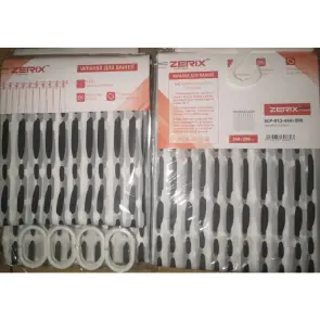 Шторка для ванной Zerix SCP-013-240x200 из PEVA (полиэтиленвинилацетата) (Узор "Клетка" серая) (ZX6086) №4
