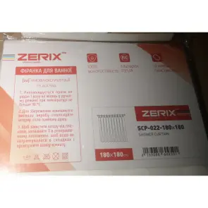 Шторка для ванной Zerix SCP-022-180x180 из PEVA (полиэтиленвинилацетата) (Цвет белый 3-Д) (ZX6095) №2