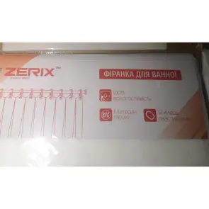 Шторка для ванной Zerix SCP-022-180x180 из PEVA (полиэтиленвинилацетата) (Цвет белый 3-Д) (ZX6095) №3