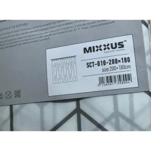 Шторка для ванной Mixxus SCT-010-200x180 из полиэстера (Узор "Зигзаг" белый) (AC3580) №3