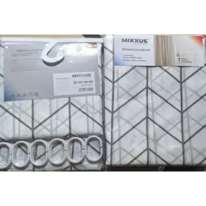 Шторка для ванной Mixxus SCT-010-200x180 из полиэстера (Узор "Зигзаг" белый) (AC3580) №4
