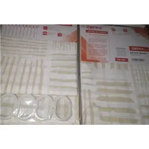 Шторка для ванной Zerix SCP-017-180x200 из PEVA (полиэтиленвинилацетата) (Узор "Плитка" 3-Д молочная) (ZX6090) №2