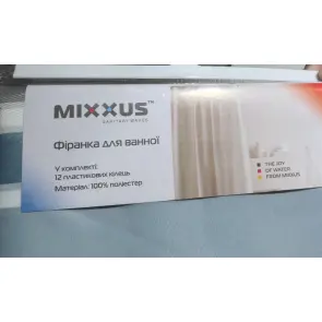 Шторка для ванной Mixxus SCT-016-180x180 из полиэстера (Узор "Полоска" бело-голубая) (AC3586) №3