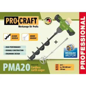 Акумуляторний мотобур-міксер Procraft PMA20 (без акб та зп) №2