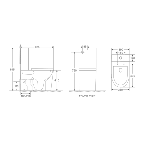 Чаша унітазу-компакту Mixxus Premium Bevel-0401-T1 Bowl 625х390х845 Tornado 1.0 без сидіння (MI8348) №9