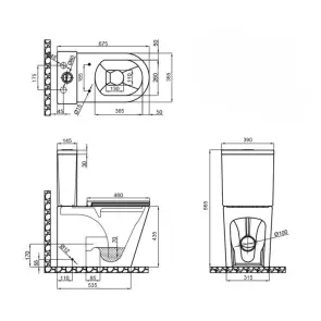 Чаша унітазу-компакту Mixxus Premium Bevel-0402-T1 Bowl 670х390х880 Tornado 1.0 без сидіння (MI8353) №8