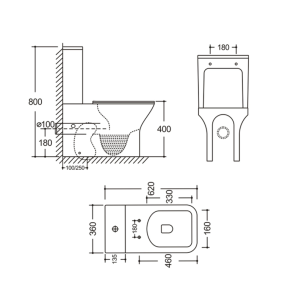 Бачок до унітазу-компакту Mixxus Style-0403-R Tank 620х360х800 зі зливною арматурою (MI8331) №4