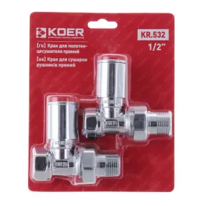 Кран для полотенцесушителя прямой Koer KR.532 - 1/2" (Цена за 1 шт.) (KR3074) №2