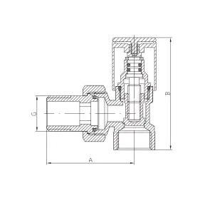Кран для полотенцесушителя угловой Koer KR.531.White - 1/2" (KR5104) №2
