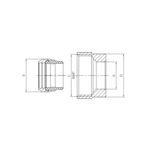 Євроконус для підключення мідної труби Koer KR.1149 - 3/4"x15 (KR5131) №2