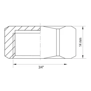 Заглушка Koer KF.P08F.WN - 3/4'' F без нікелю (KR5571) №2