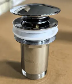 Донный клапан для раковины Koer PW-08-01 1 1/4'' без перелива автоматический СLICK-СLACK (Цвет хром) (KR5786) №3