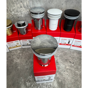 Донный клапан для раковины Koer PW-08-01 1 1/4'' без перелива автоматический СLICK-СLACK (Цвет хром) (KR5786) №9