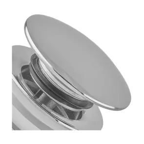 Донный клапан для раковины Koer PW-08-01 1 1/4'' без перелива автоматический СLICK-СLACK (Цвет хром) (KR5786) №18
