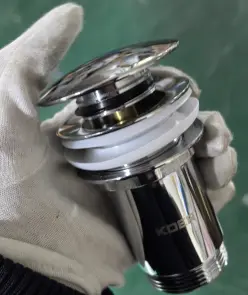 Донный клапан для раковины Koer PW-08-01 1 1/4'' без перелива автоматический СLICK-СLACK (Цвет хром) (KR5786) №22