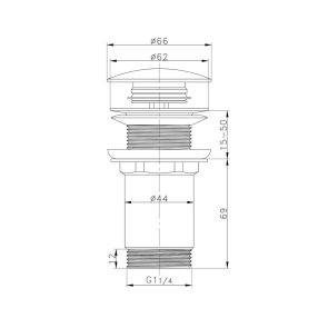 Донний клапан для раковини Koer PW-08-05 1 1/4'' без переливу автоматичний СLICK-СLACK (Колір чорн) (KR5789) №9