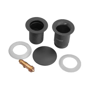 Донний клапан для раковини Koer PW-08-05 1 1/4'' без переливу автоматичний СLICK-СLACK (Колір чорн) (KR5789) №10