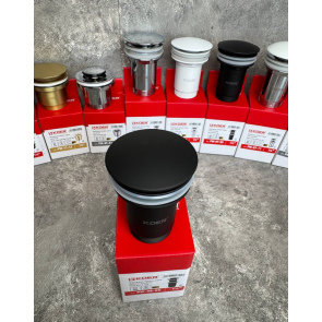 Донний клапан для раковини Koer PW-08-05 1 1/4'' без переливу автоматичний СLICK-СLACK (Колір чорн) (KR5789) №11