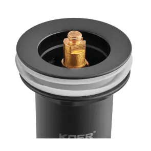 Донний клапан для раковини Koer PW-08-05 1 1/4'' без переливу автоматичний СLICK-СLACK (Колір чорн) (KR5789) №12