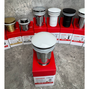 Донний клапан для раковини Koer PW-08-11 1 1/4'' без переливу автоматичний СLICK-СLACK (Біла керам.накл) (KR5788) №8