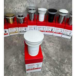 Донний клапан для раковини Koer PW-08-03 1 1/4'' без переливу автоматичнийСLICK-СLACK (Колір білий) (KR5787) №9