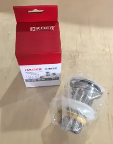 Донний клапан для раковини Koer PW-12-01 1 1/4'' без переливу автоматичний СLICK-СLACK (Колір хром) (KR5798) №19
