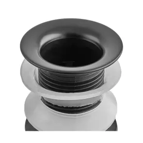 Донний клапан для раковини Zerix BV-02 BLACK 1 1/4'' без переливу автоматичний СLICK-СLACK (Колір чорний) (ZX6018) №2