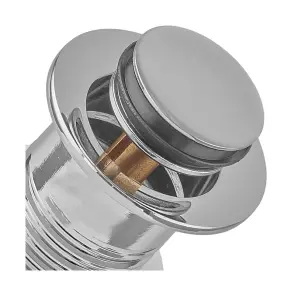 Донний клапан для раковини Koer PW-10-01 1 1/4'' без переливу автоматичний СLICK-СLACK (Колір хром) (KR5797) №2