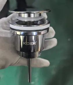 Донный клапан для раковины Koer PW-11-01 1 1/4'' универсальный (с/без перл) СLICK-СLACK (Цвет хром) (KR5790) №3