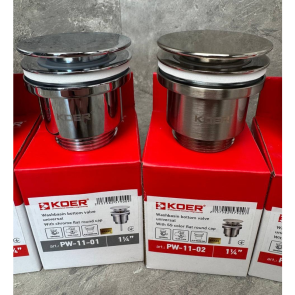 Донный клапан для раковины Koer PW-11-01 1 1/4'' универсальный (с/без перл) СLICK-СLACK (Цвет хром) (KR5790) №4