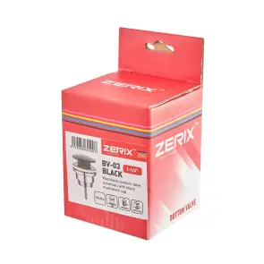 Донний клапан для раковини Zerix BV-03 BLACK 1 1/4'' універсальний (з/без перел) СLICK-СLACK (Колір чорний) (ZX6020) №2