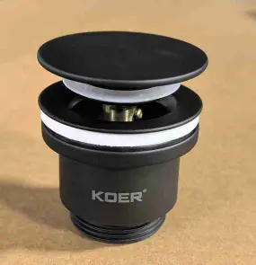 Донний клапан для раковини Koer PW-11-05 1 1/4'' універсальний (з/без перел) СLICK-СLACK (Колір чорн) (KR5795) №19