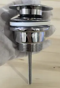 Донний клапан для раковини Zerix BV-03 1 1/4'' універсальний (з/без перел) СLICK-СLACK (Колір хром) (ZX6019) №2