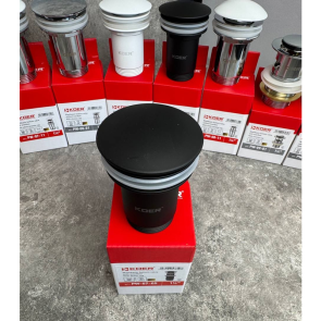 Донный клапан для раковины Koer PW-07-05 1 1/4'' с переливом автоматический СLICK-СLACK (Цвет черный) (KR5785) №7