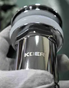 Донный клапан для раковины Koer PW-07-01 1 1/4'' с переливом автоматический СLICK-СLACK (Цвет хром) (KR5782) №6